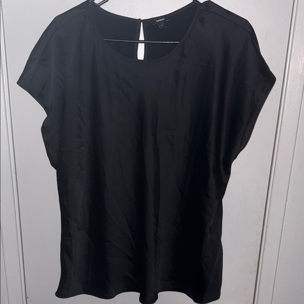 Express Black Satin Blouse